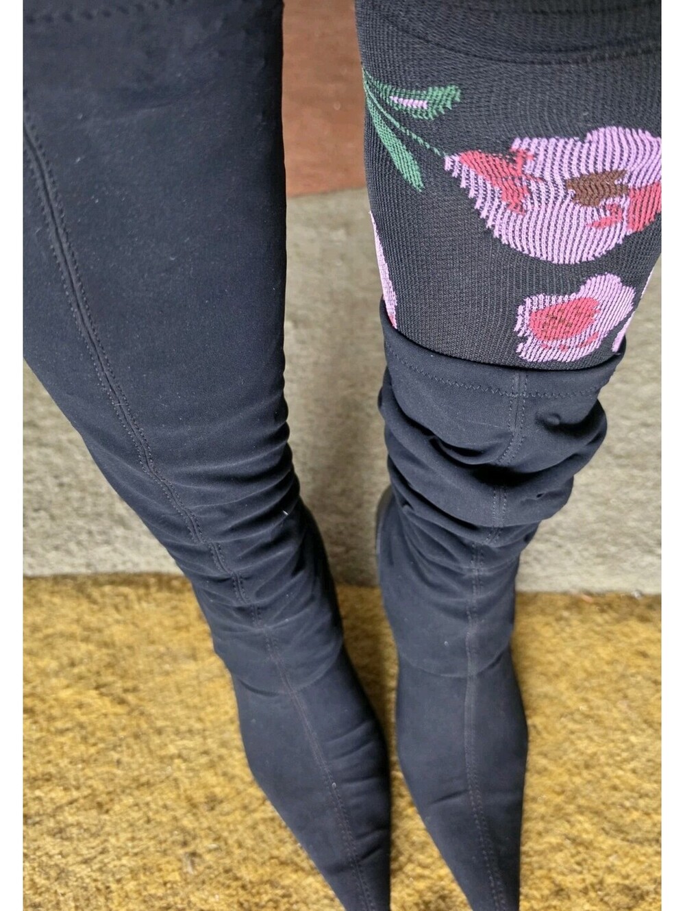 Gucci Women's Neoprene Knee High/slouch Pointed Toe Heeled Boots Sz10B